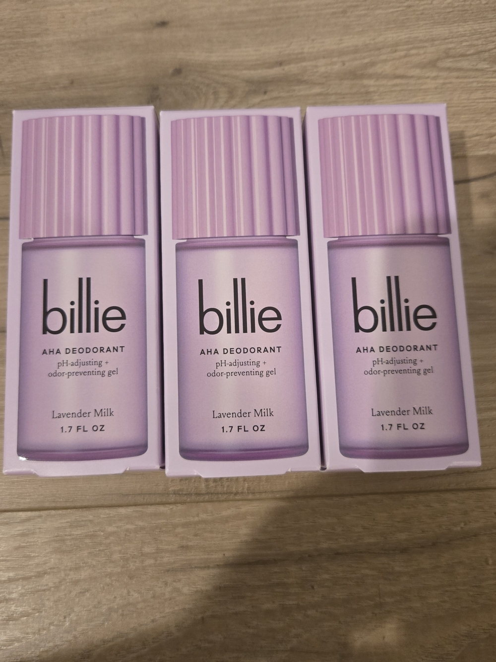 NEW Billie AHA Deodorant Duo - Lavender Milk (3-Pack) Aluminum Free
